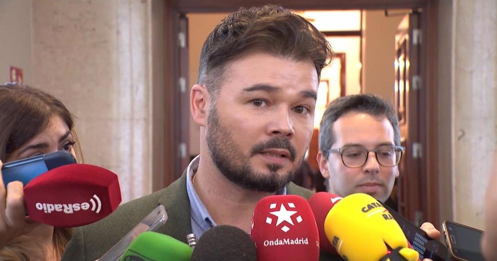 Rufián espera que “se sepa todo” de Aldama, pero de momento sólo ve “jueces que prevarican” como Peinado