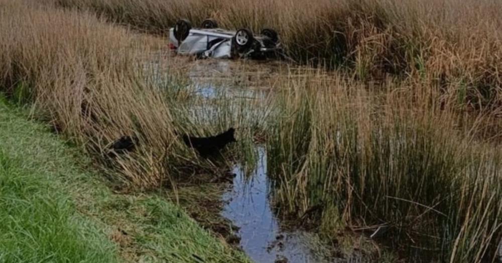 Tragedia en la ruta 2: volcó un auto y murió un matrimonio de jubilados