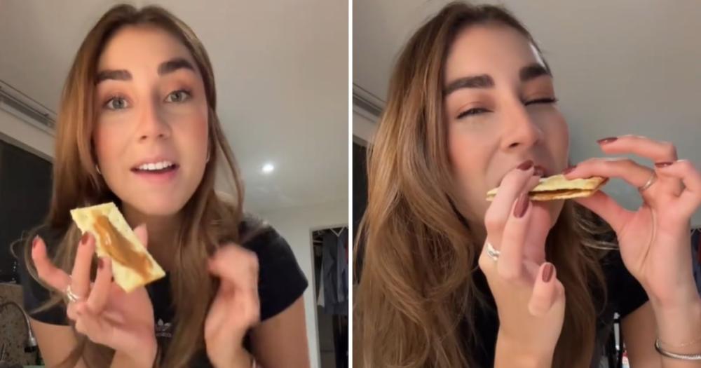 ‘Influencer’ colombiana probó por primera vez galletas con arequipe y desató burlas en redes: “Donde le eche sal al mango se priva”