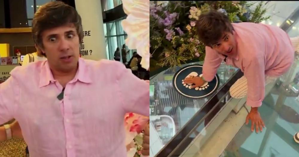 El terror de Robertito Funes al enfrentar su fobia a las alturas en el rascacielos más alto de Corea: “¡No quiero ver!”