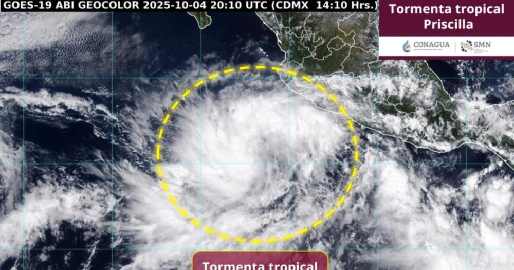 Alerta por formación de tormenta tropical Priscilla, será huracán: esta será su trayectoria